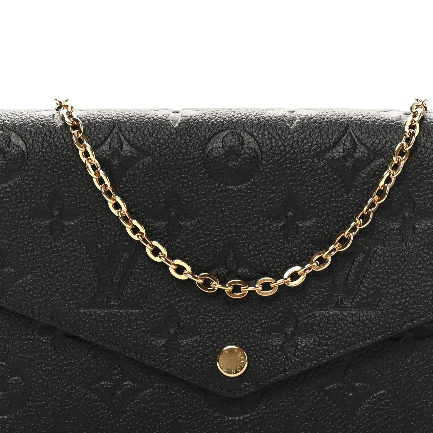 Louis Vuitton Empreinte Pochette Felicie Chain Wallet Black