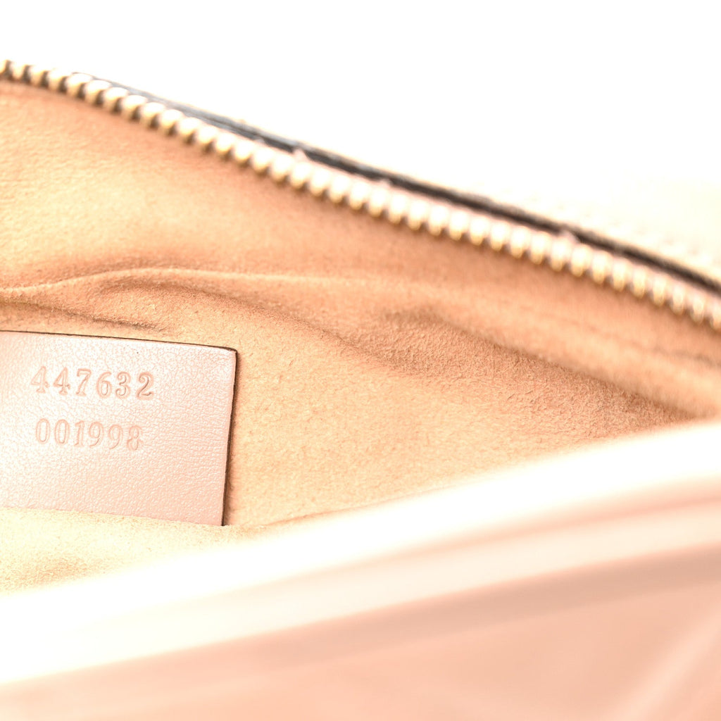 Gucci Calfskin Matelasse Small GG Marmont Chain Shoulder Bag Porcelain Rose