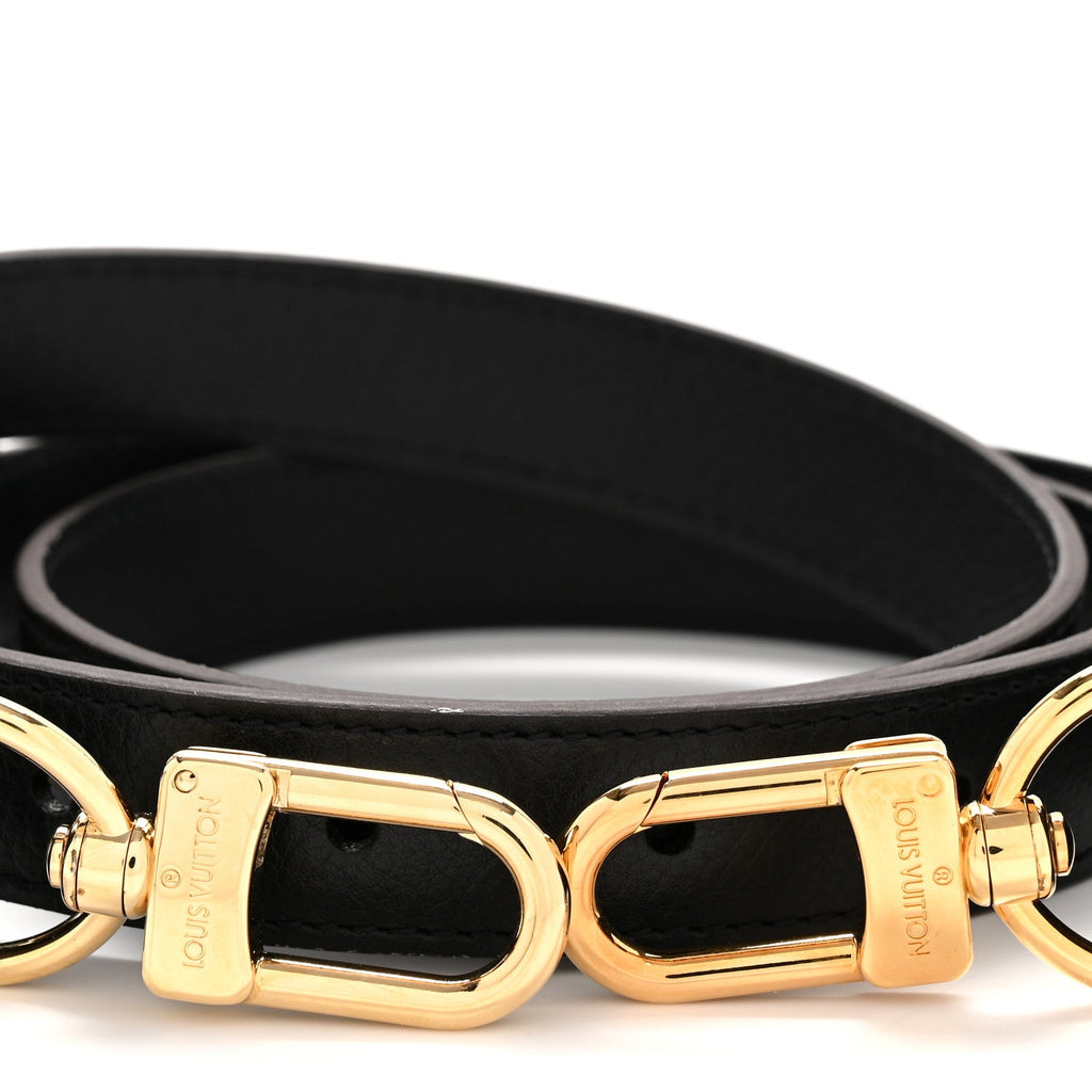 Louis Vuitton Grained Calfskin Adjustable Shoulder Strap Black
