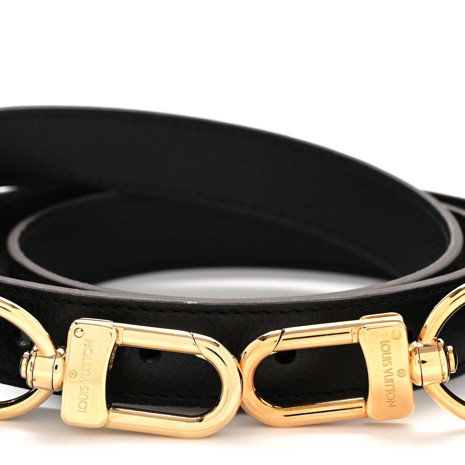 Louis Vuitton Grained Calfskin Adjustable Shoulder Strap Black