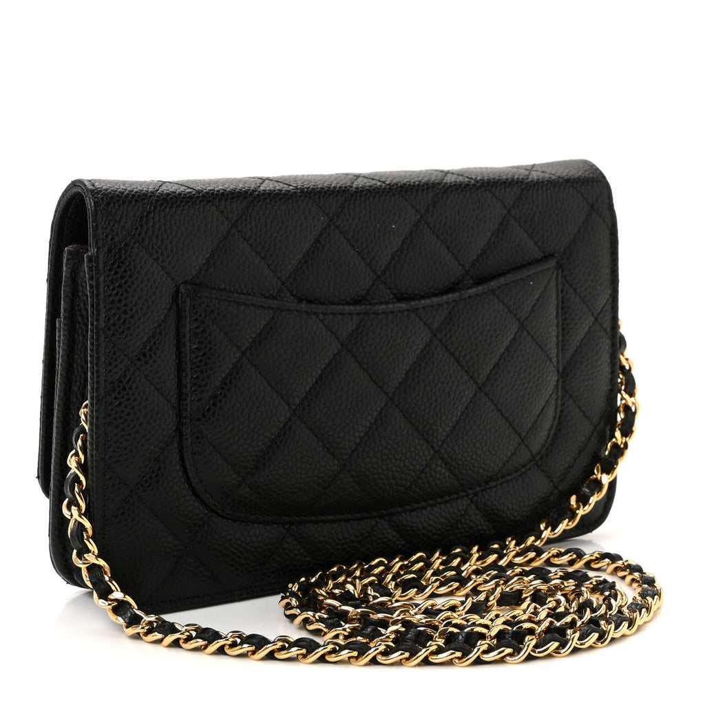 Chanel Caviar Quilted Wallet on Chain WOC Black