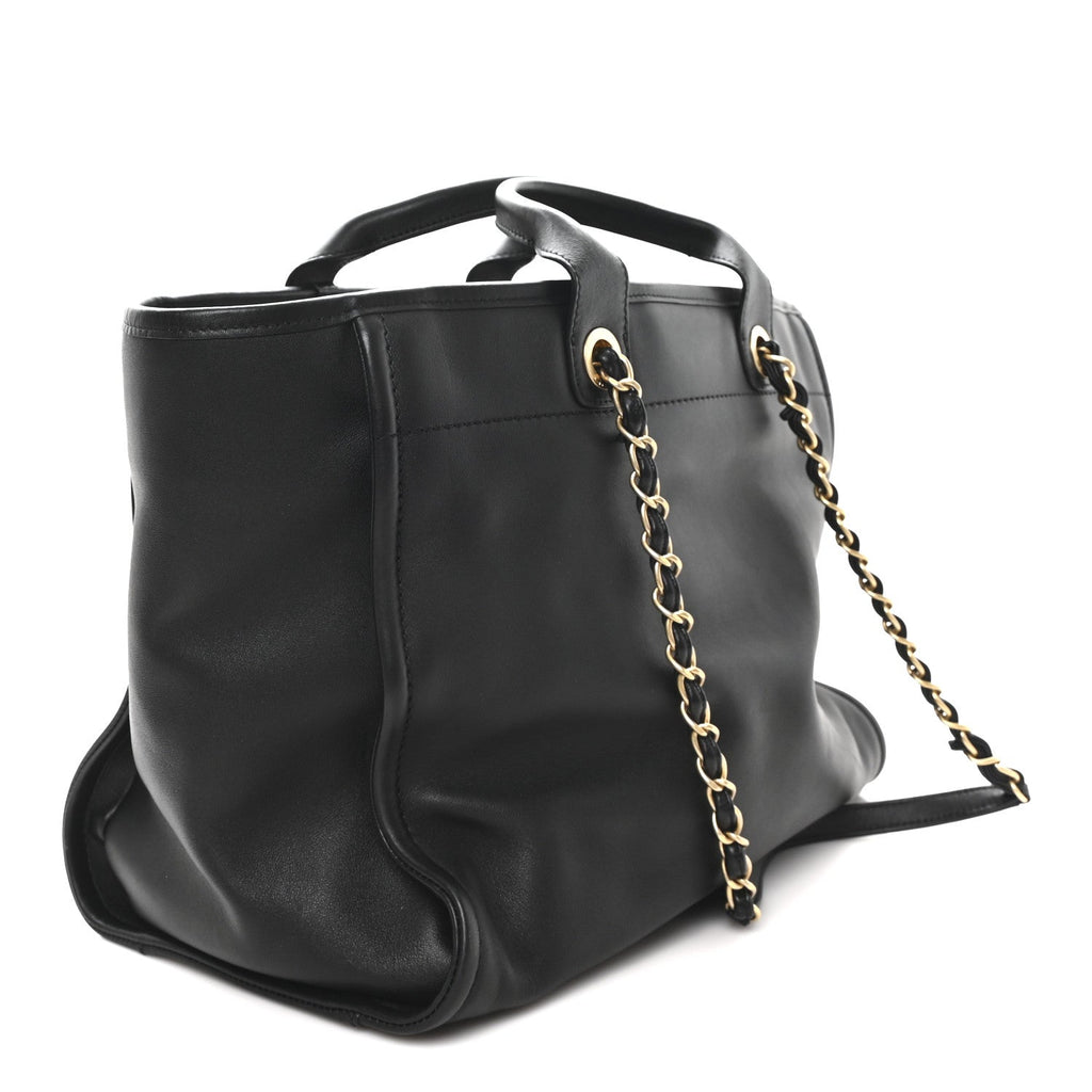 Chanel Calfskin Medium Deauville Tote Black Multicolor