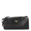 Prada Calfskin Triangle Pouch Shoulder Bag Black