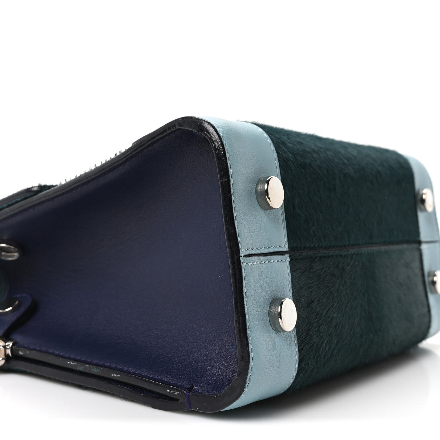 Christian Dior Calf Hair Calfskin Tri-Color Mini Diorever Flap Green