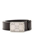 Gucci Plutone Calfskin Plaque GG 30mm Belt 85 34 Cocoa