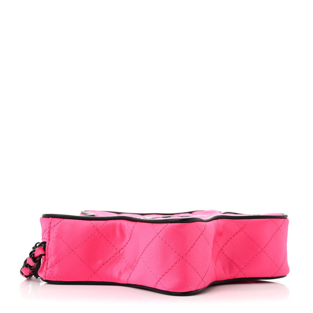 Chanel Satin Quilted Walk of Fame Star Bag Fuchsia Black