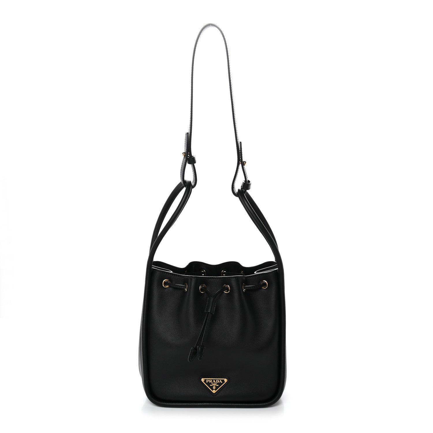 Prada Soft Calfskin Mini Darling Bucket Bag Black