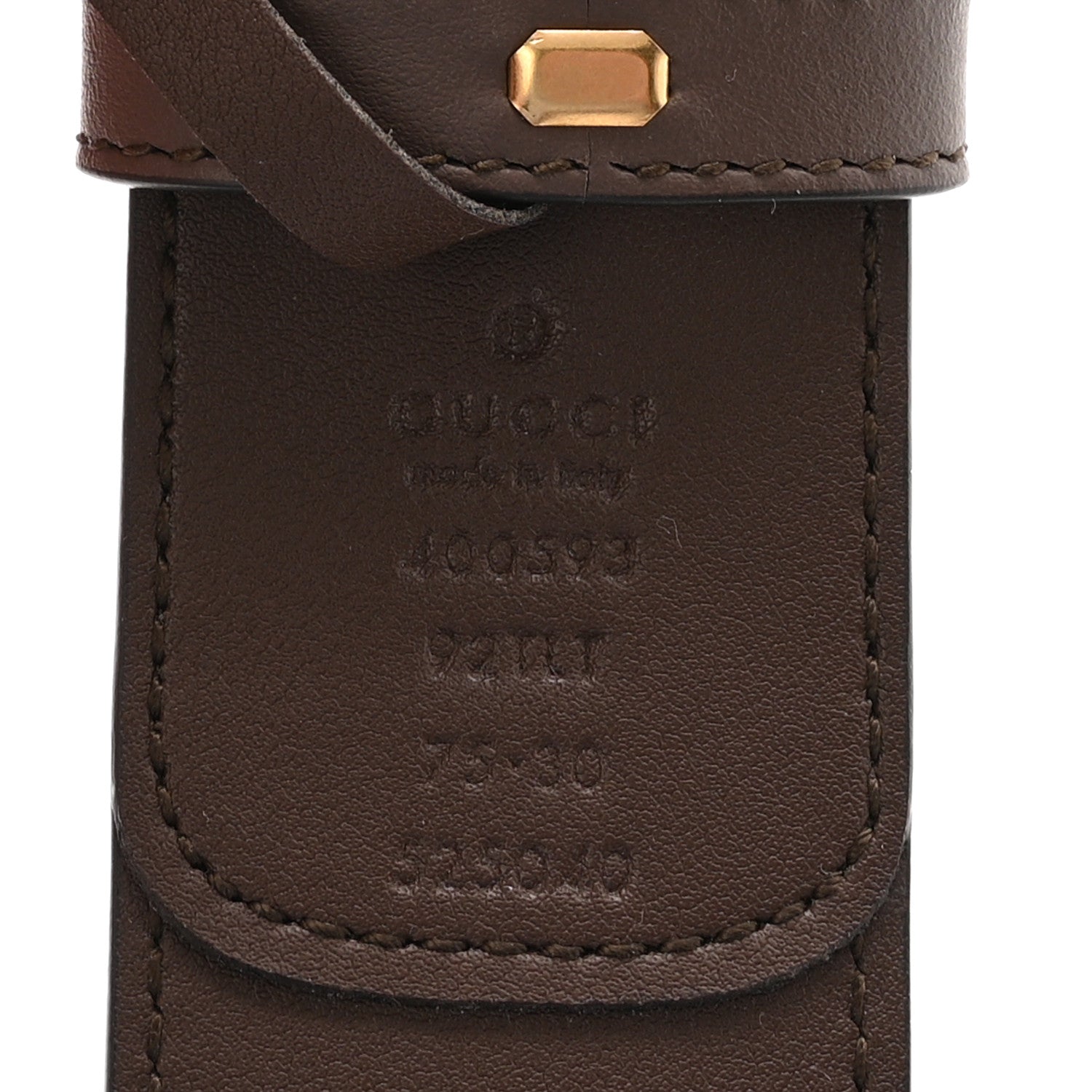 Gucci GG Supreme Monogram Matte Plutone Calfskin Double G 40mm Belt 75 30 Beige Ebony New Acero