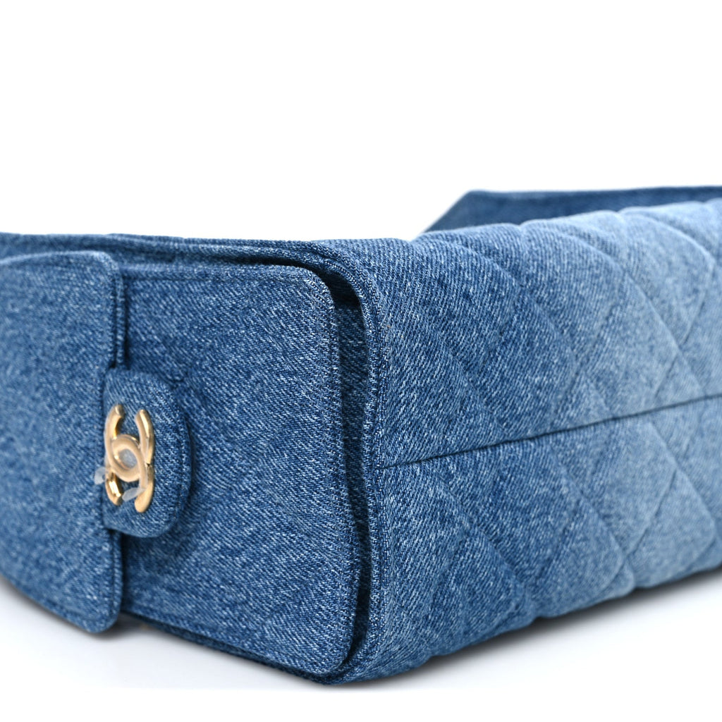 Chanel Washed Denim Quilted Mini Chanel 25 Handbag Blue