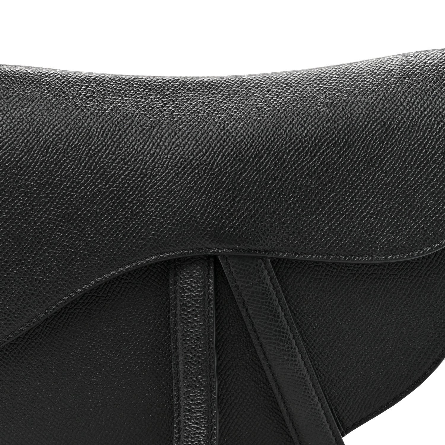 Christian Dior Grained Calfskin Saddle Bag Black