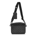 Louis Vuitton Calfskin Monogram Shadow Trio Messenger Anthracite Gray