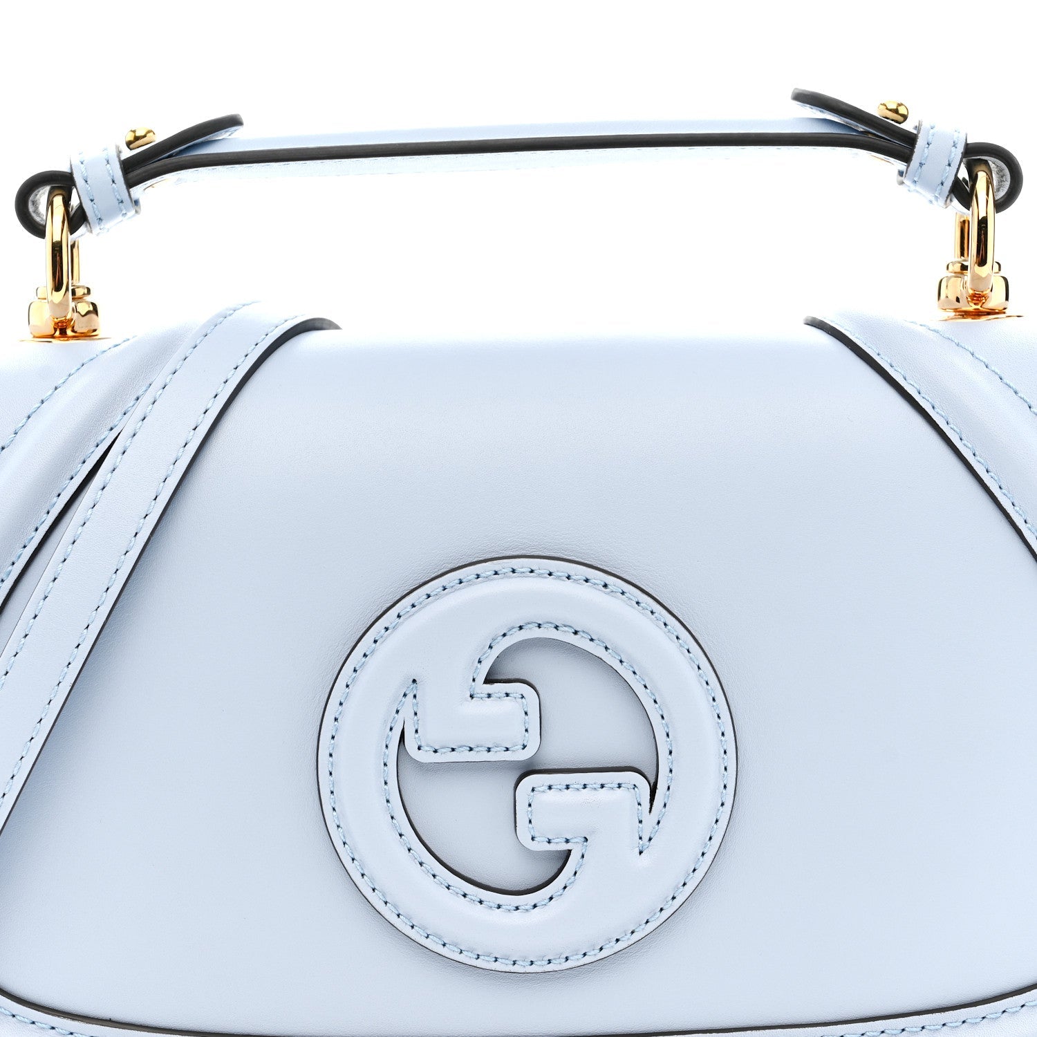 Gucci Roxy Calfskin Medium Blondie Top Handle Bag Cloudy Blue
