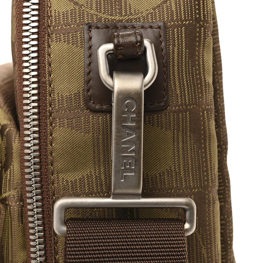 Chanel Nylon Travel Laptop Briefcase Khaki