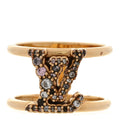 Louis Vuitton Metal Crystal Iconic Tresor Ring L Gold