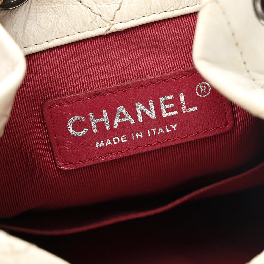 Chanel Aged Calfskin Quilted Small Gabrielle Backpack Black White