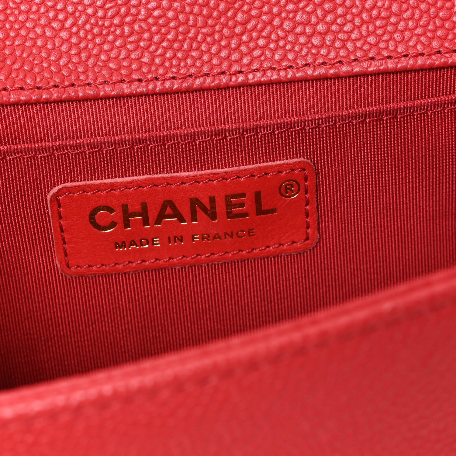 Chanel Caviar Quilted Medium Boy Flap Red