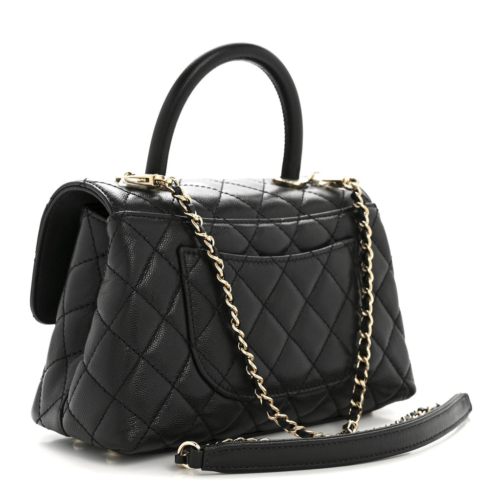 Chanel Caviar Quilted Mini Coco Handle Flap Black
