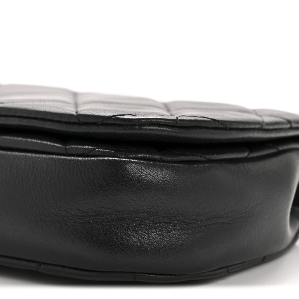 Chanel Calfskin Quilted Coco Mail Clutch With Chain Black