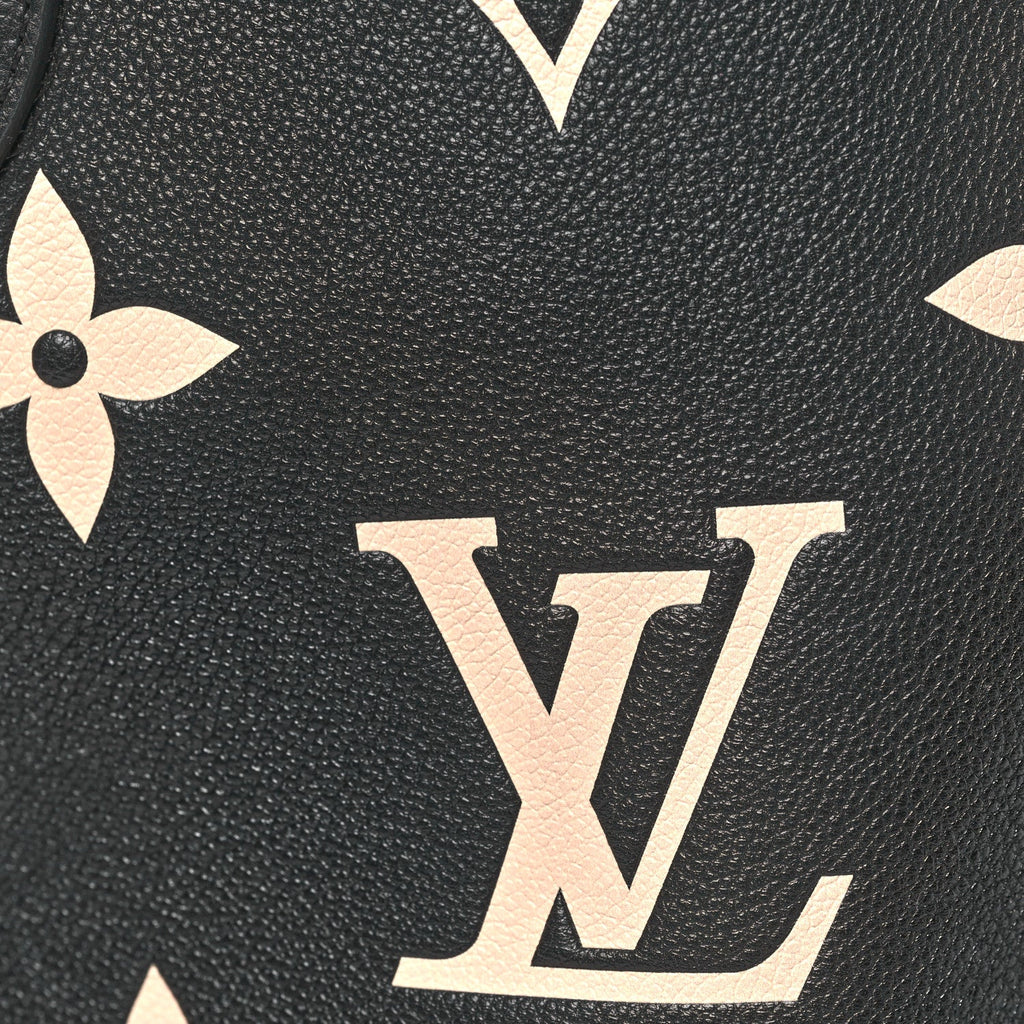 Louis Vuitton Empreinte Monogram Giant Neverfull MM Black Beige