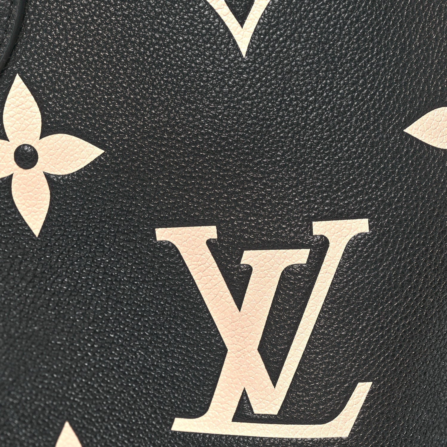 Louis Vuitton Empreinte Monogram Giant Neverfull MM Black Beige