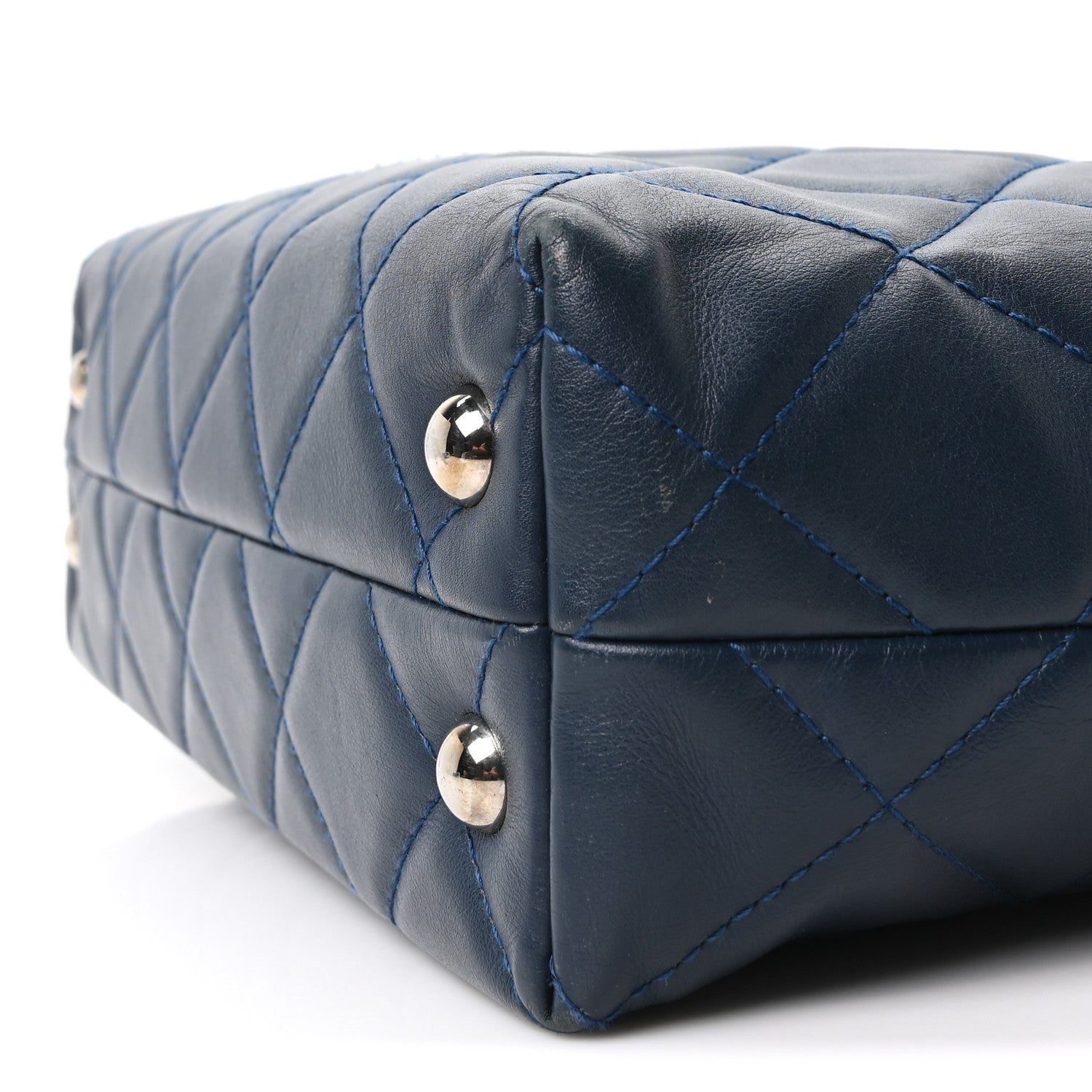 Chanel Calfskin Quilted In The Business North South Tote  Blue