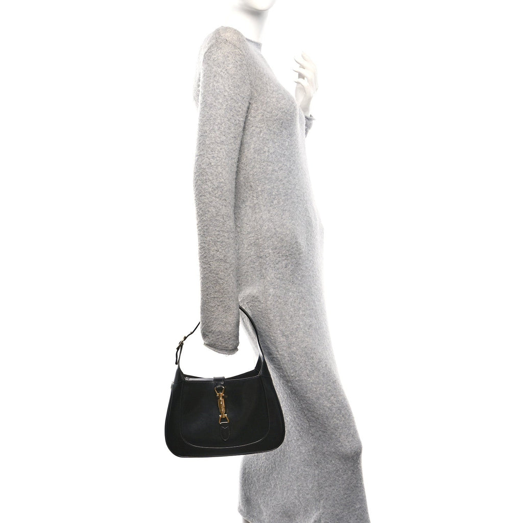 Gucci Boarded Dyana Lux Calfskin Small Jackie 1961 Hobo Black