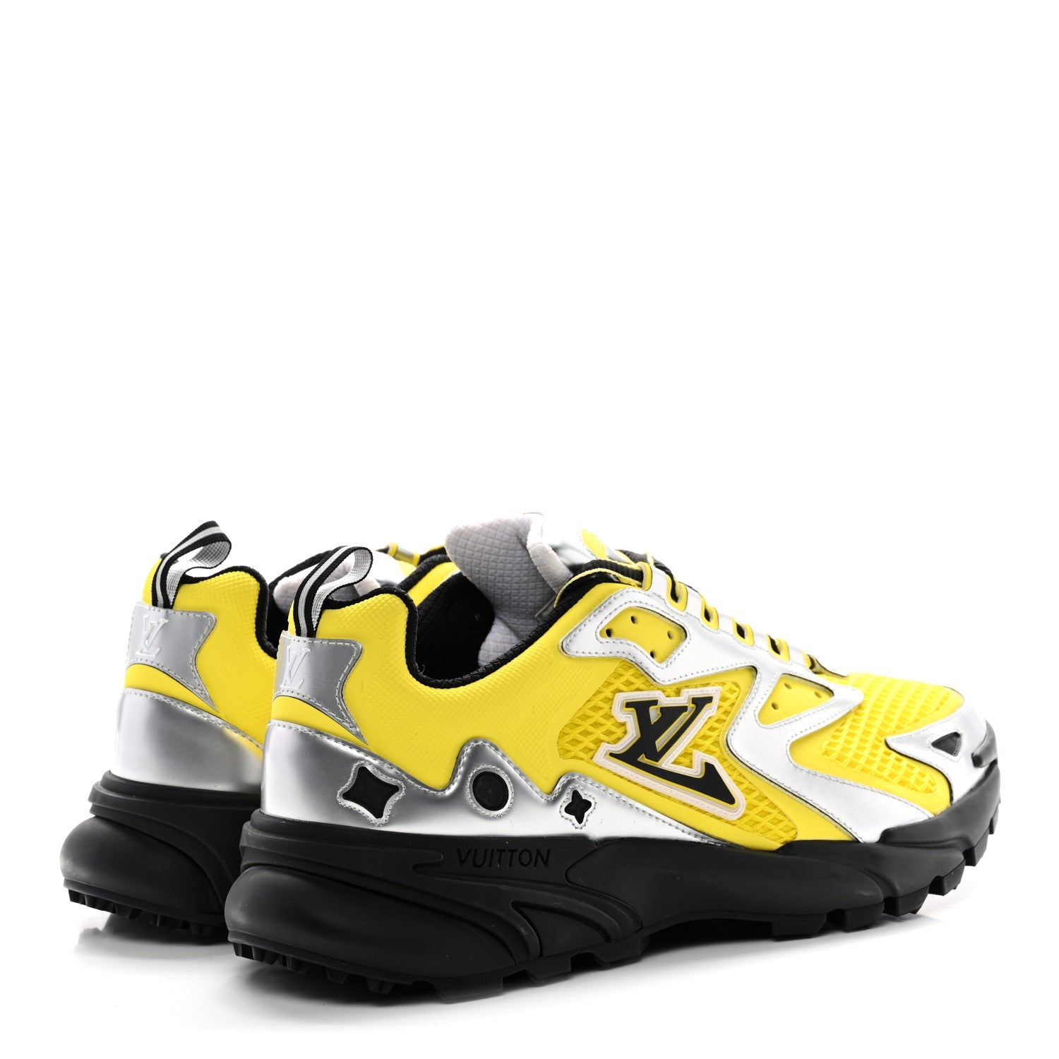 Louis Vuitton Metallic Calfskin Mesh Mens LV Runner Tatic Sneakers 8 Yellow