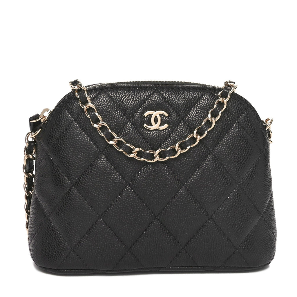 Chanel Caviar Quilted Classic Clutch With Chain Black