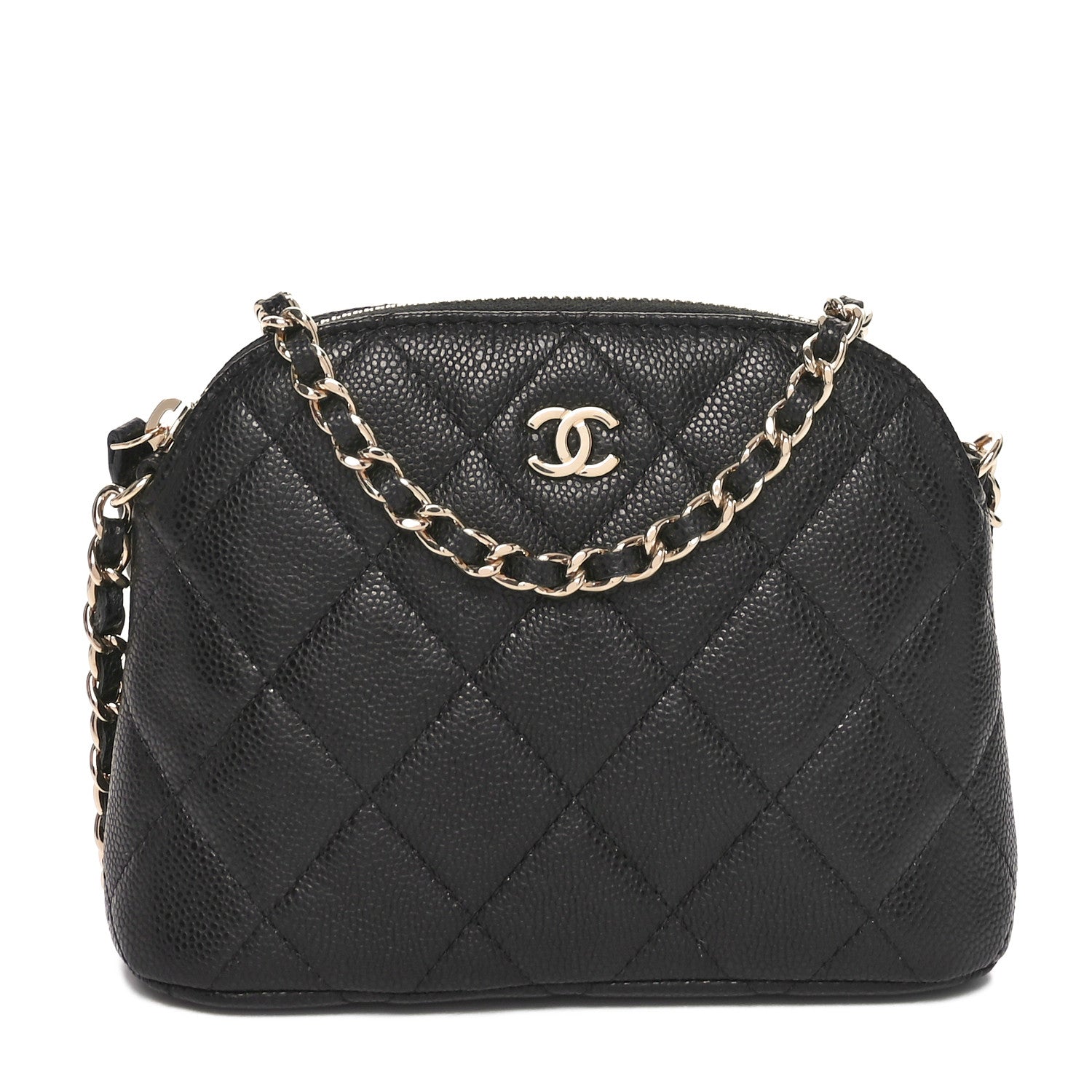 Chanel Caviar Quilted Classic Clutch With Chain Black