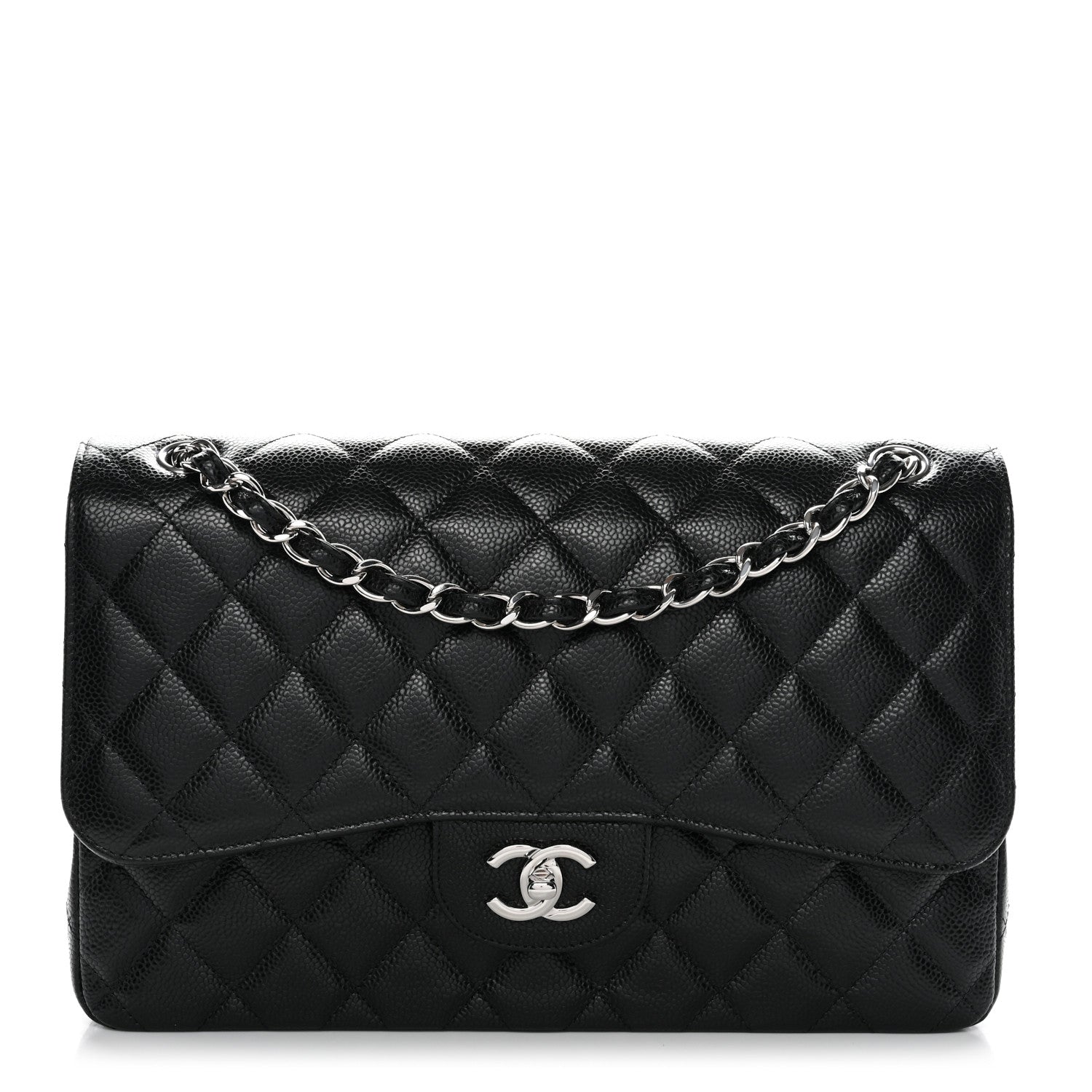 Chanel Caviar Quilted Jumbo Double Flap Black