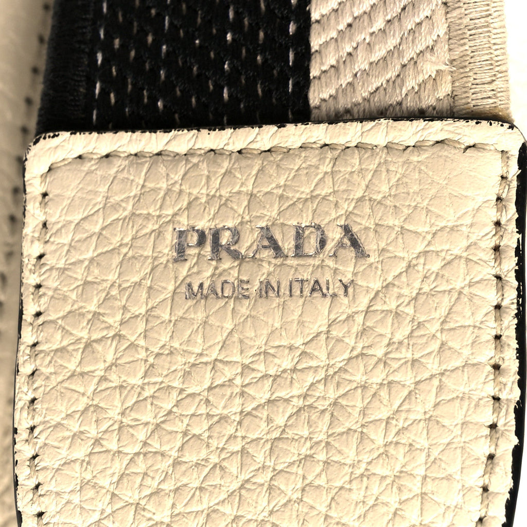 Prada Vitello Daino Soft Hobo Messenger Bag White