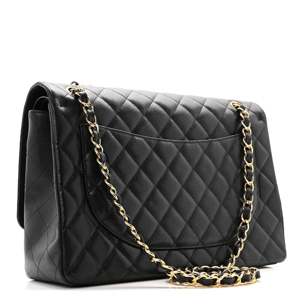 Chanel Caviar Quilted Maxi Double Flap Black