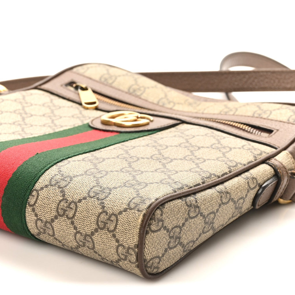 Gucci GG Supreme Monogram Web Small Ophidia Messenger Bag Brown