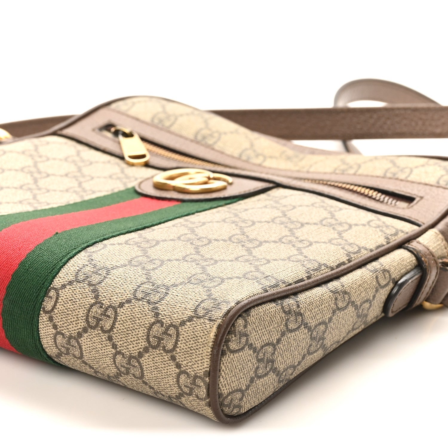 Gucci GG Supreme Monogram Web Small Ophidia Messenger Bag Brown