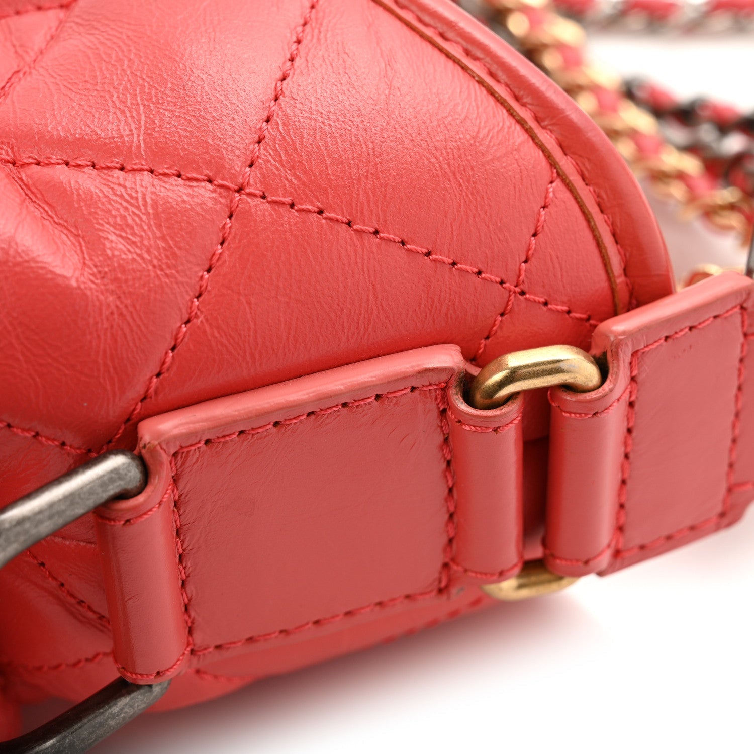 Chanel Aged Calfskin Quilted Small Gabrielle Hobo Pink
