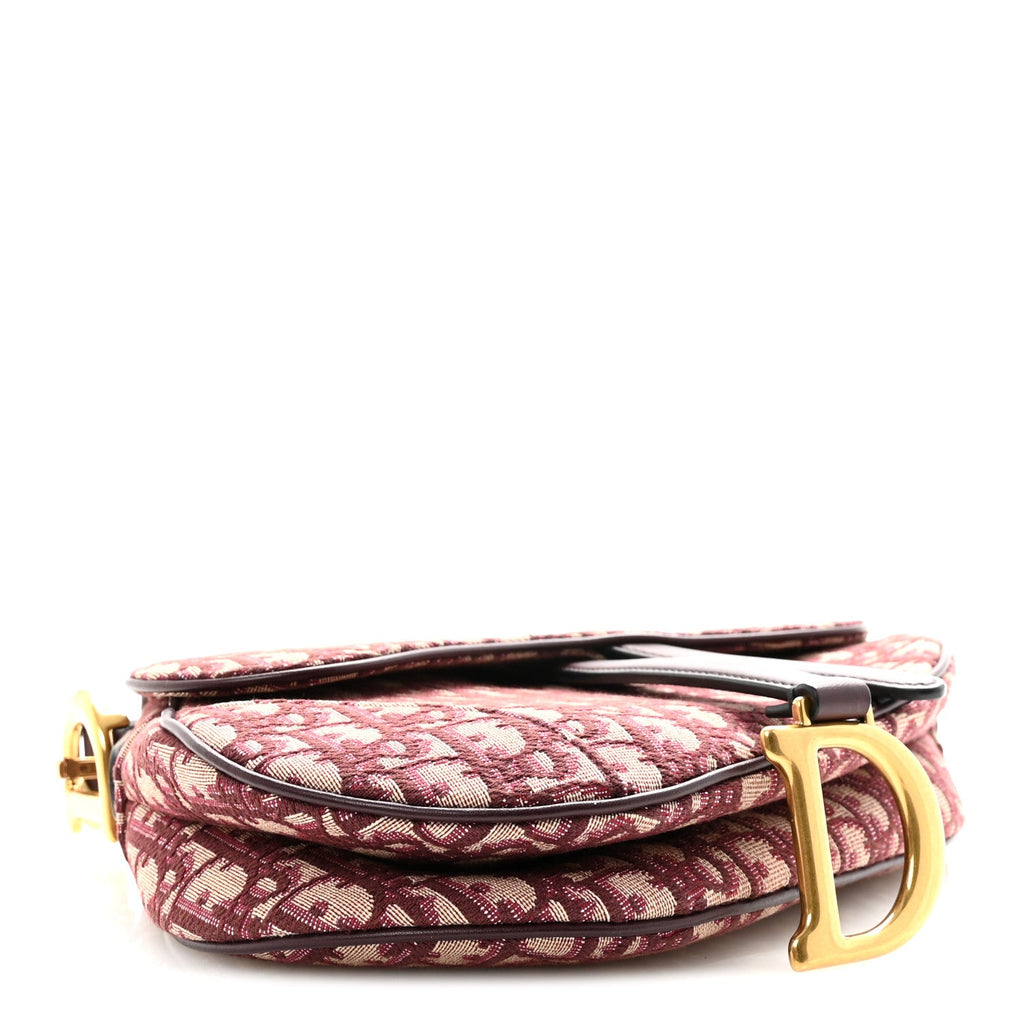 Christian Dior Oblique Saddle Bag Burgundy