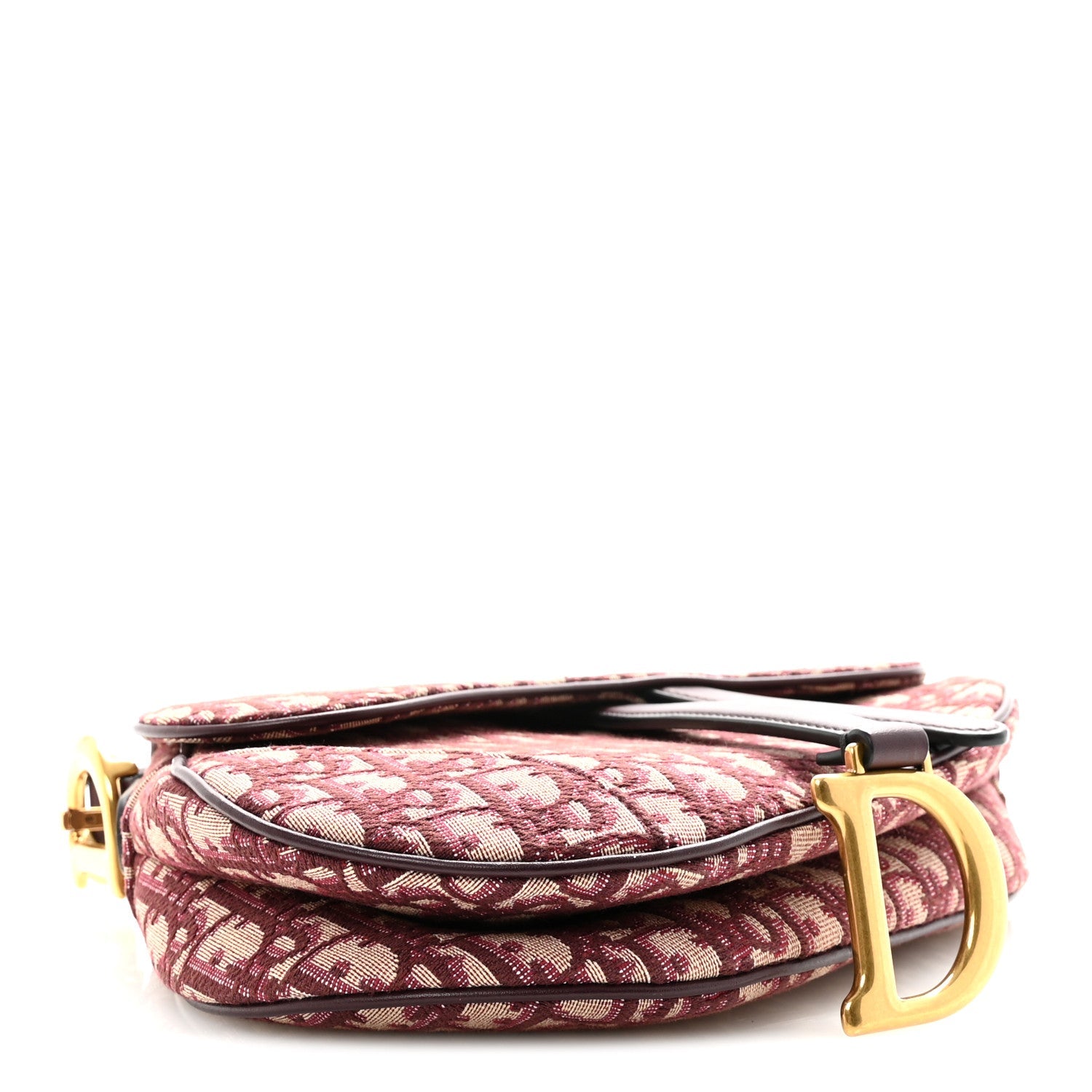 Christian Dior Oblique Saddle Bag Burgundy
