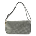 Gucci Suede GG Monogram Half Horsebit Medium Shoulder Bag Sage