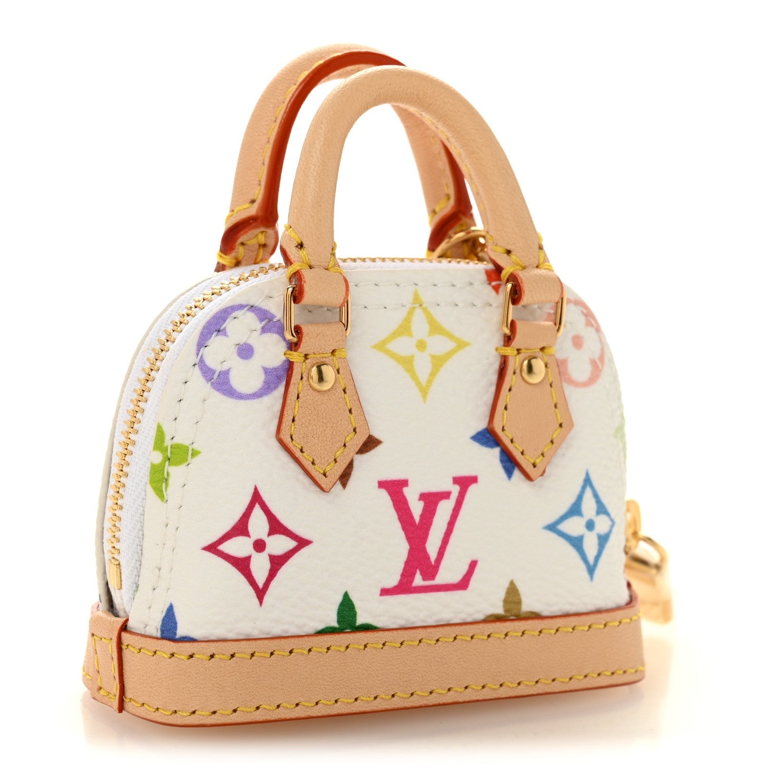 Louis Vuitton LV x TM Monogram Multicolor Micro Alma Bag Charm White
