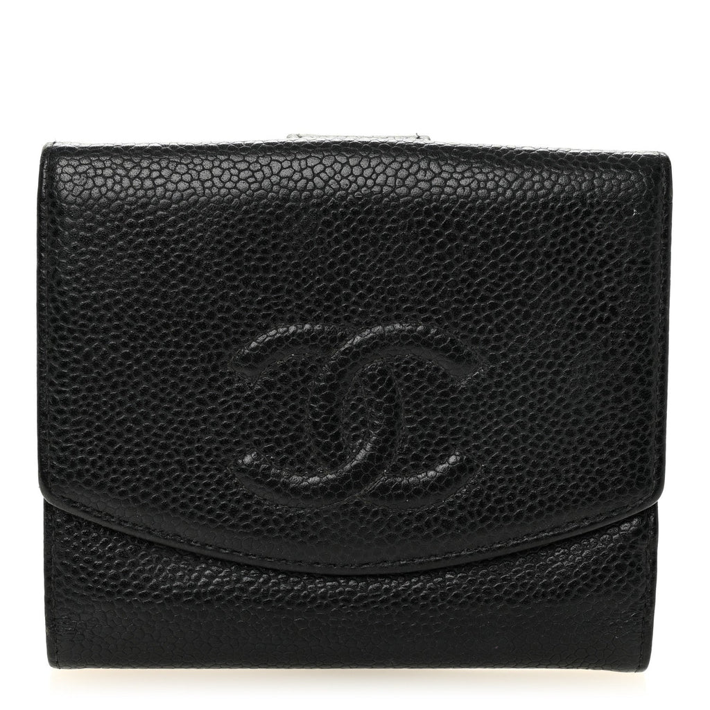 Caviar Timeless CC Compact French Wallet Black