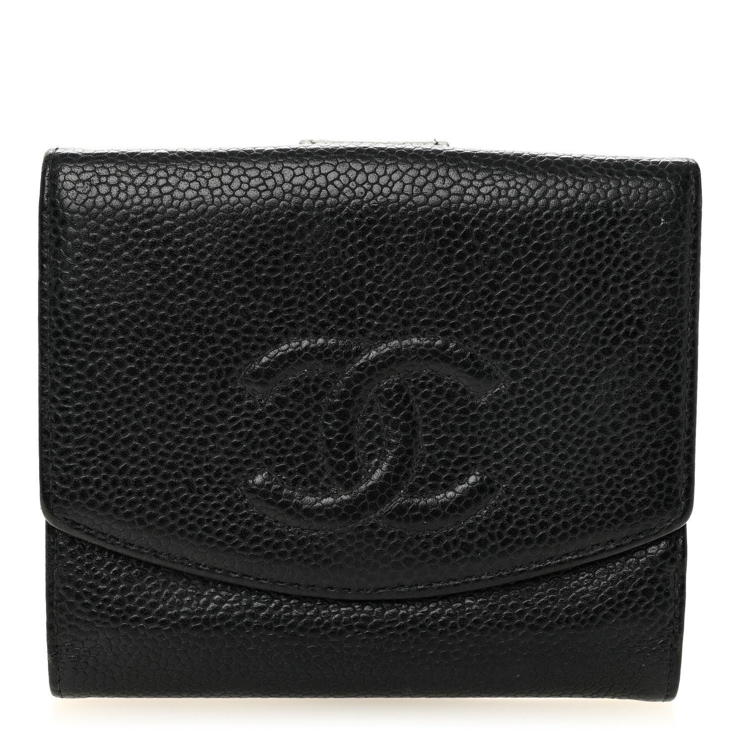 Caviar Timeless CC Compact French Wallet Black