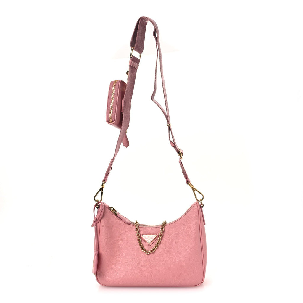 Prada Saffiano Lux Re-Edition 2005 Shoulder Bag Petalo