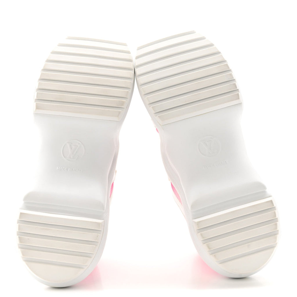 Louis Vuitton Calfskin Technical Nylon LV Archlight Sneakers 37 White Pink