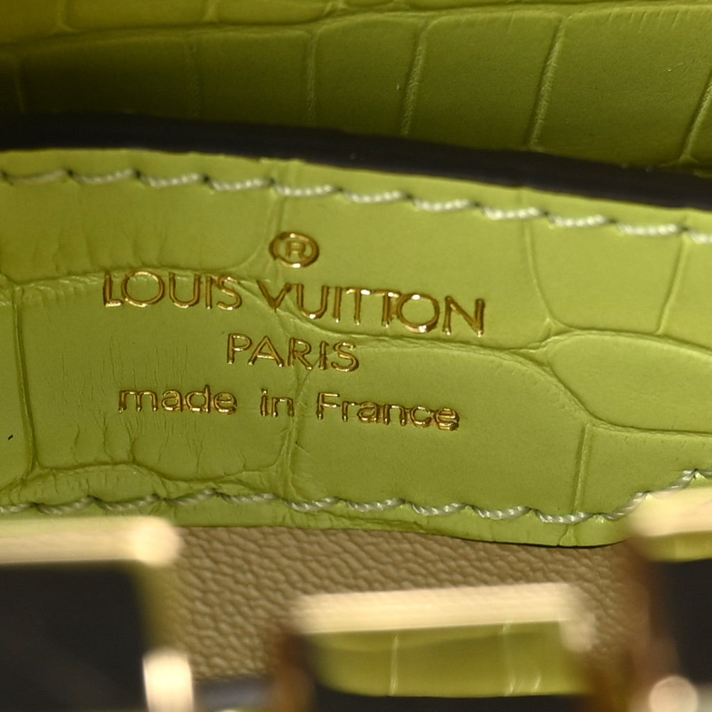 Louis Vuitton Iridescent Alligator Nano Capucines Lime