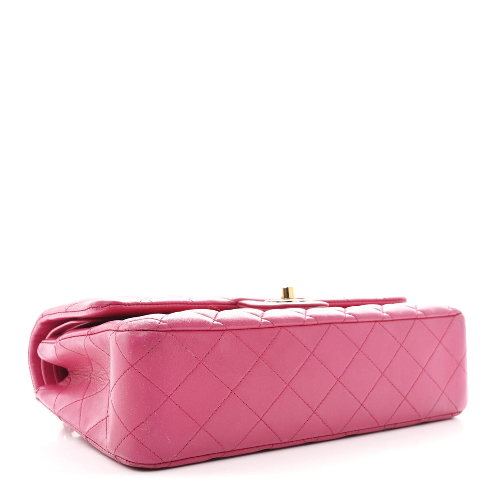 Chanel Lambskin Quilted Medium Double Flap Fuchsia