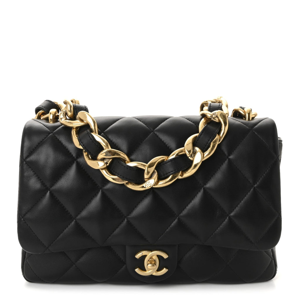 Chanel Lambskin Quilted Large CC Funky Town Flap Black