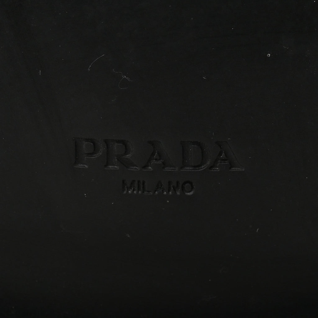 Prada Spazzolato Triangle Mens Derby Loafers 8 Black