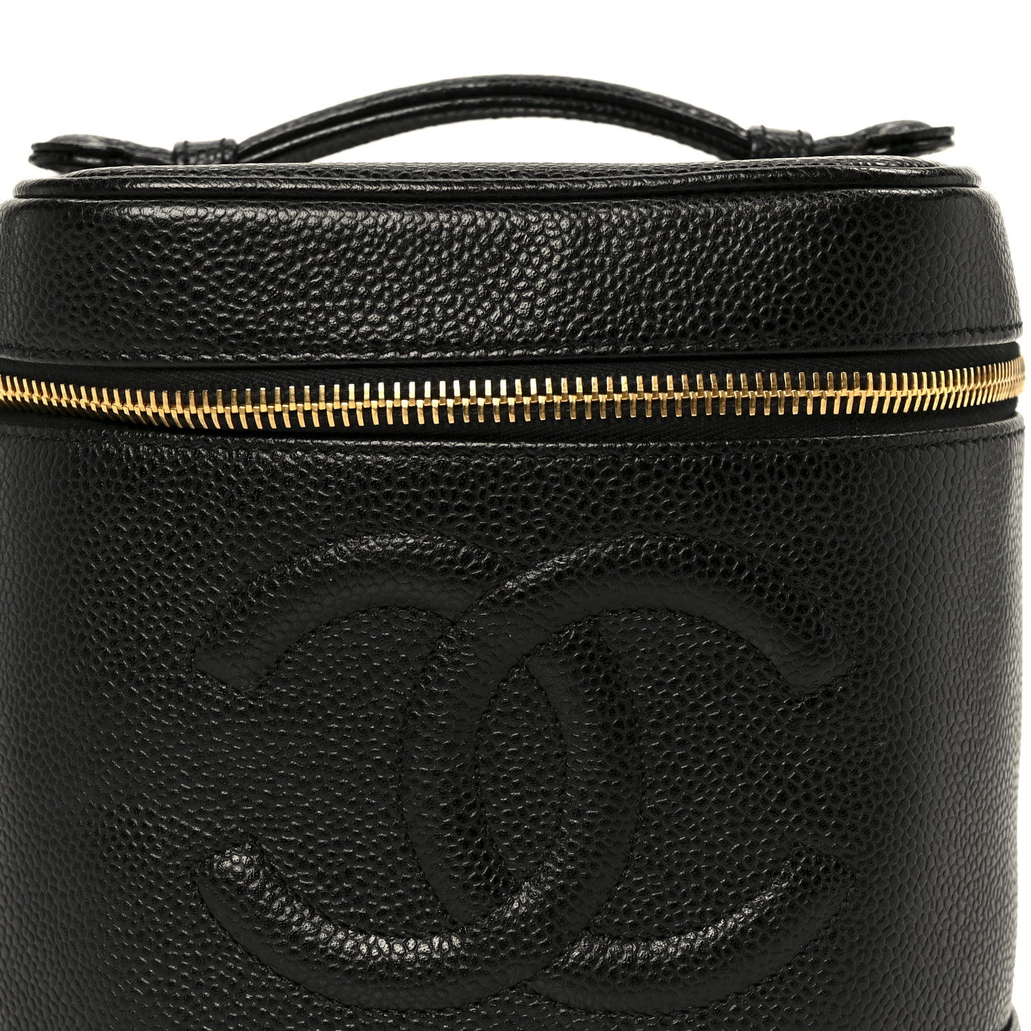 Chanel Caviar Vanity Cosmetic Case Black