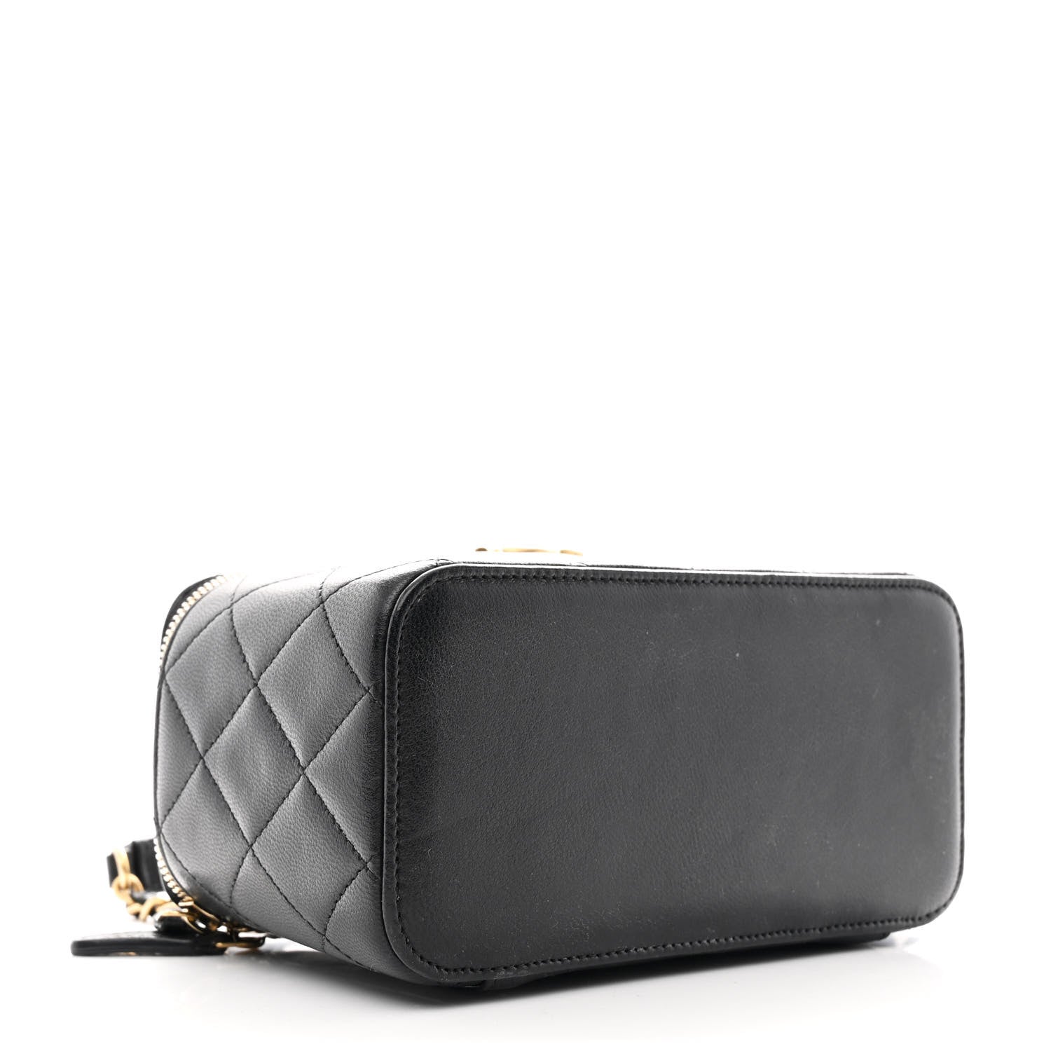 Chanel Goatskin Quilted Punk Essentials Vanity Case With Chain Black