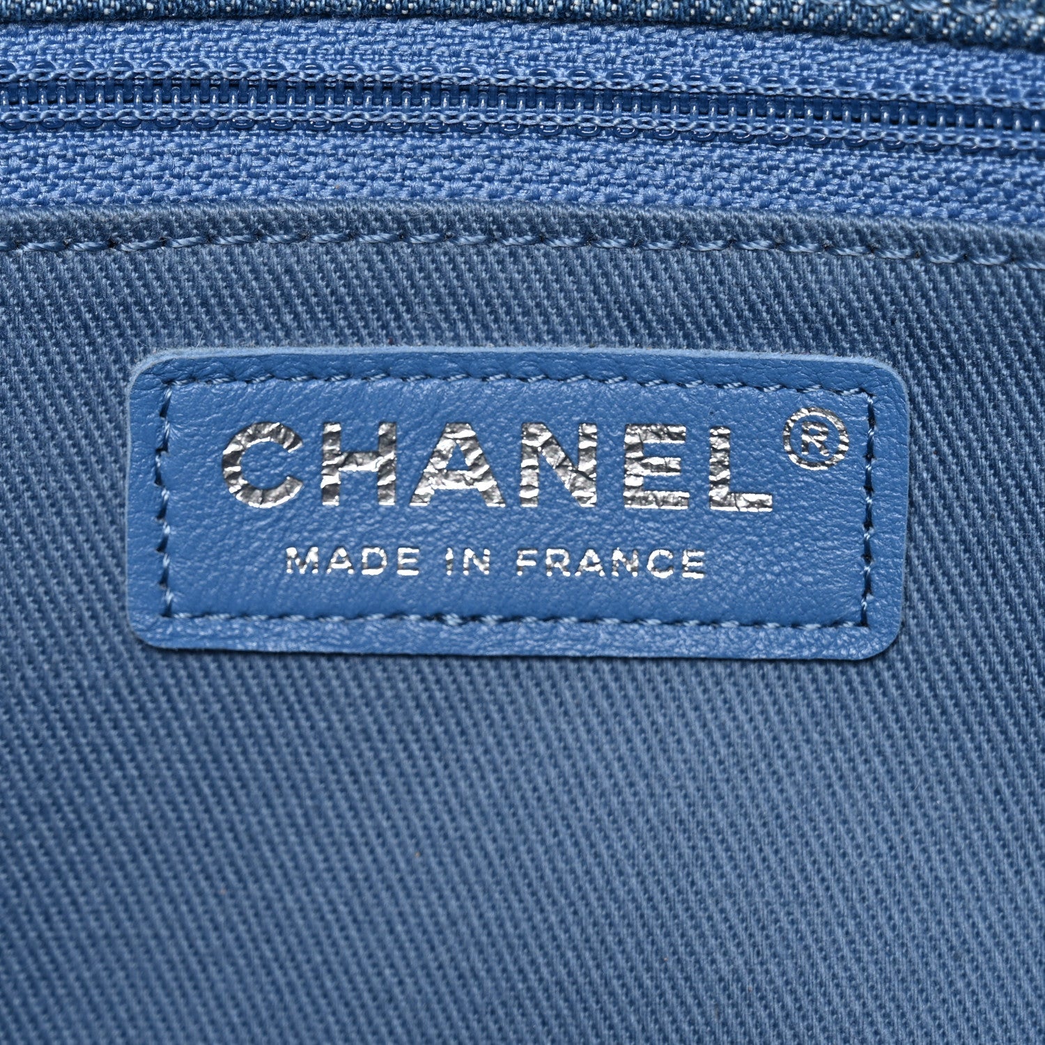 Chanel Frayed Denim Quilted Large Blue Chip Flap Blue